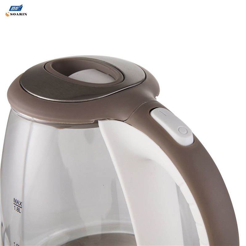English export round plug SOARIN high-power glass electric kettle 998, 1.8L boiling kettle pic 5