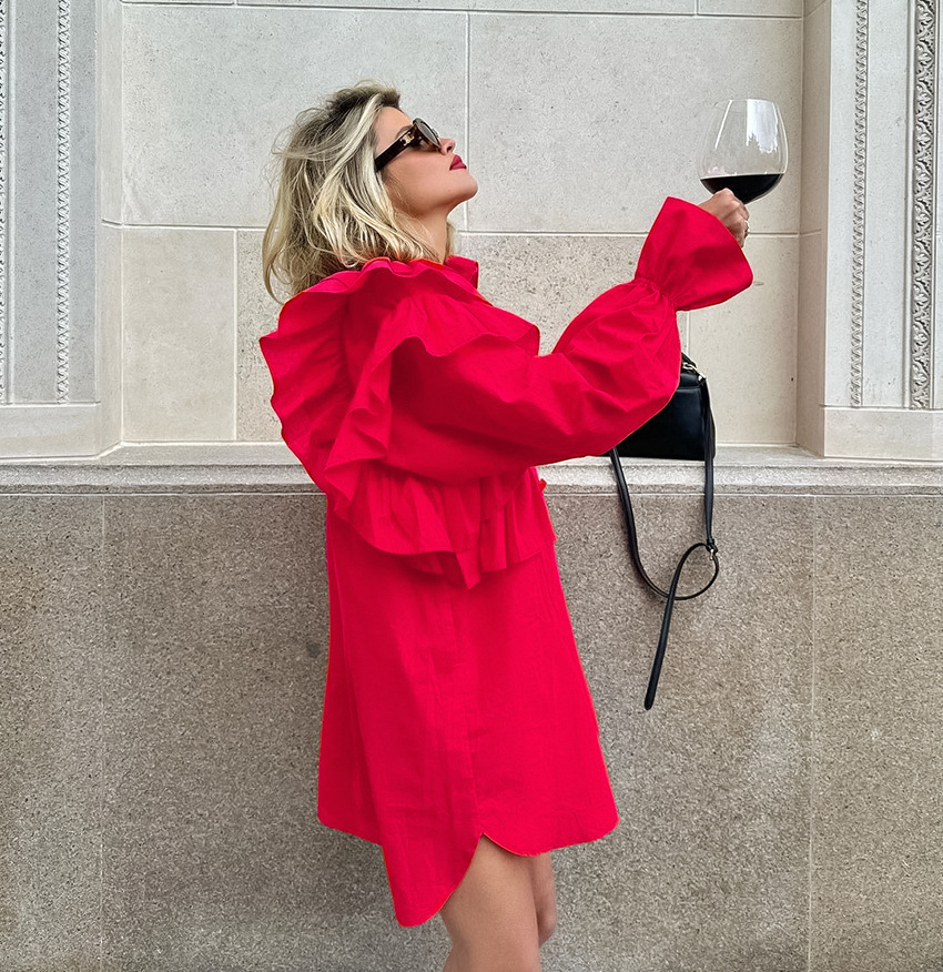 新年衬衫裙2024春夏设计感欧美ins长袖连衣裙休闲时尚宽松娃娃裙详情7