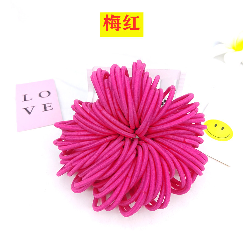 Wholesale of 4MM thick hair ties, colorful high-elasticity hair ties, rubber bands, basic hair bands and hair accessories from Europe and America pic 44