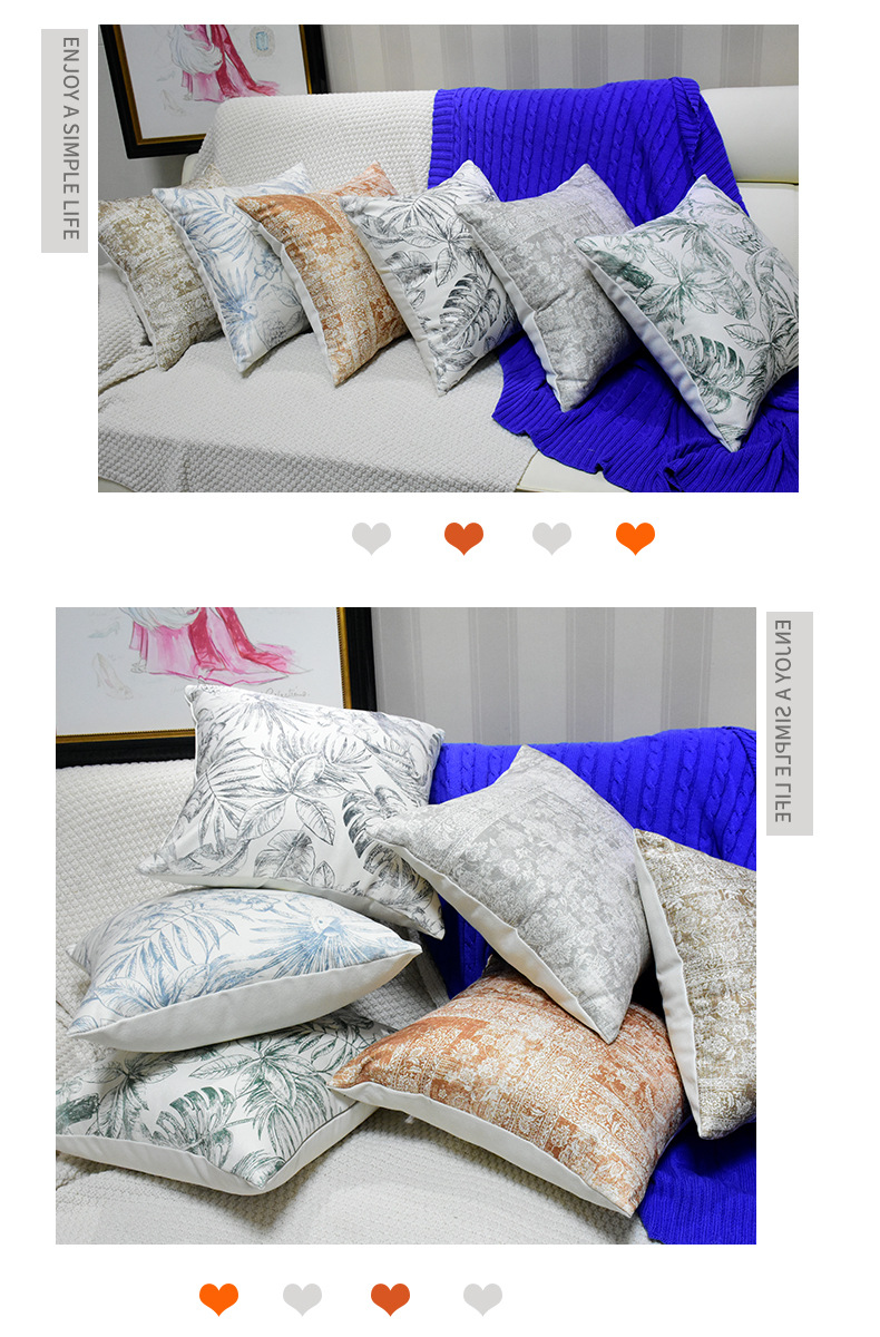 沙发抱枕套北欧蓝色印花棉麻靠垫家居客厅床头靠枕软装轻奢腰靠详情22