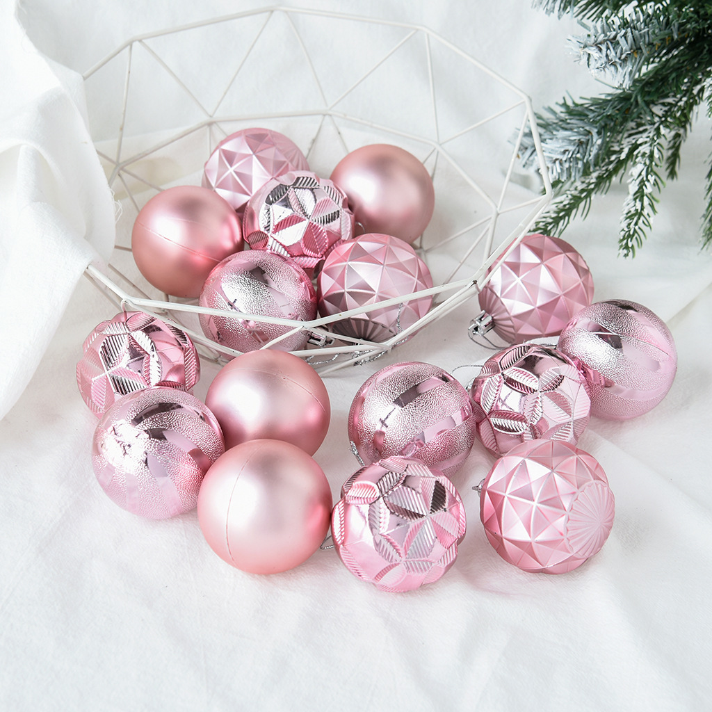 6cm irregular-shaped Christmas balls, golden Christmas tree, window display decoration, hanging balls, 16 bucket plastic Christmas balls pic 10