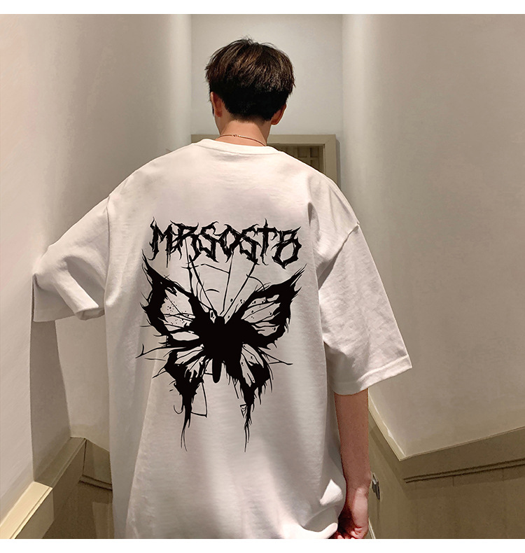 Camiseta de manga corta americana de algodón pesado hombre 2024 nuevo verano hombre retro country trend oversize pic 6
