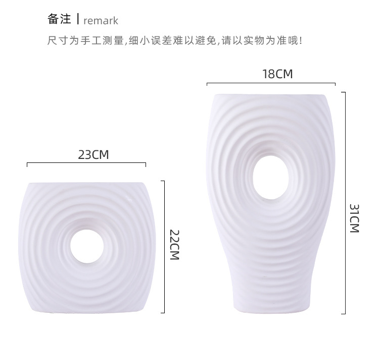 2025 New Nordic modern and simple white ceramic vase decoration, home living room model room flower arrangement, artificial flower table decoration, home decoration art, new Chinese style good items pic 5