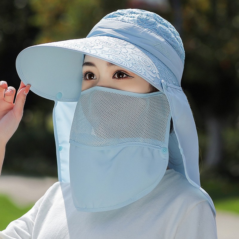 多功能可拆卸遮阳帽子女士夏季大沿防晒沙滩渔夫帽多种戴法采茶帽详情41