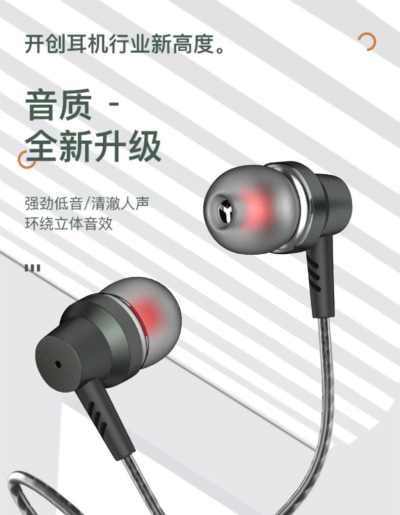 3.5mm in-ear wired headphones for bass music, sports, e-sports, gaming, karaoke, microphone, and wired control pic 1
