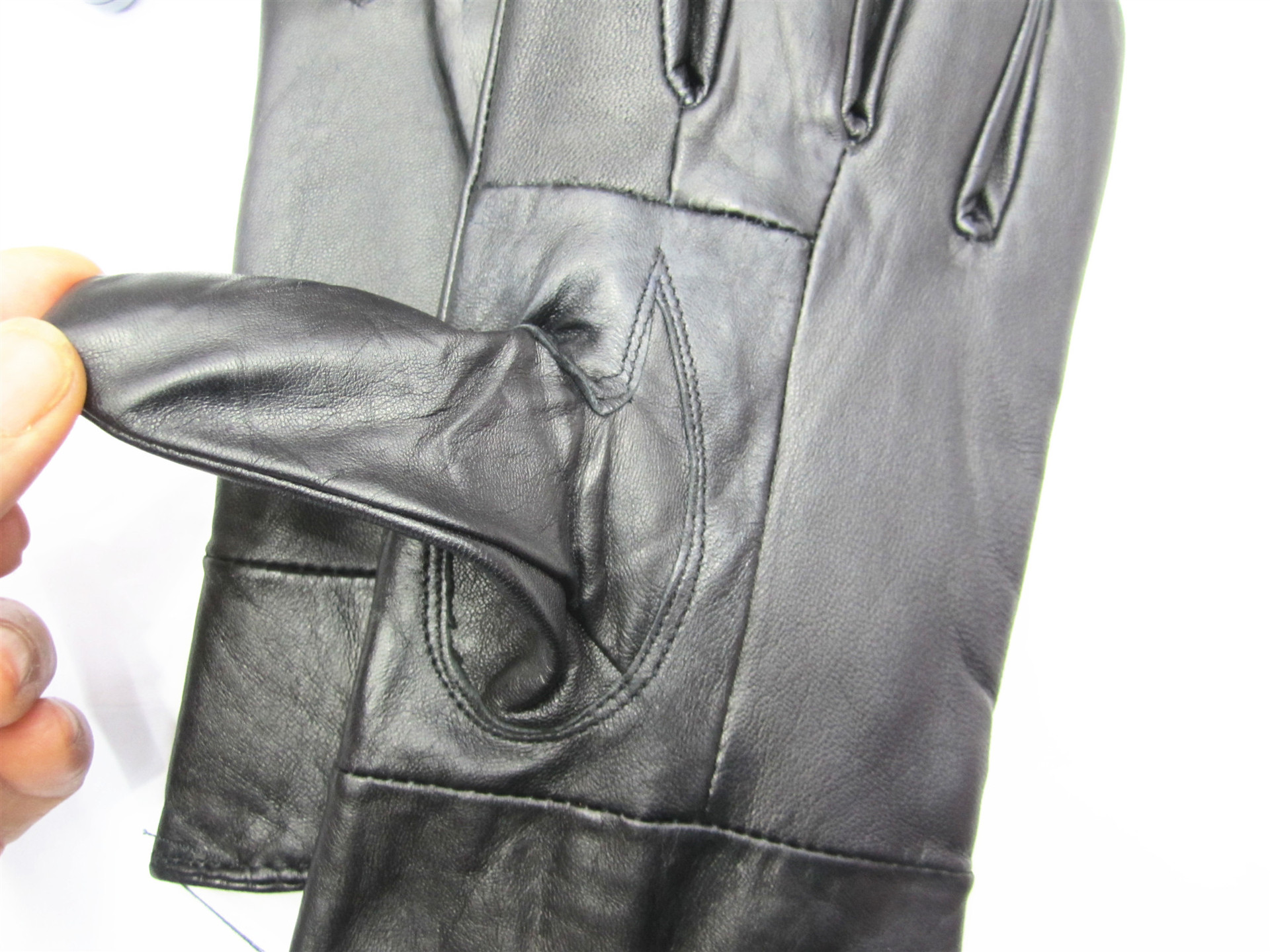 Cross-border genuine leather gloves for men, cyclists, students, Korean version, warm, fleece, thickened cotton, waterproof for driving and riding electric bikes pic 4