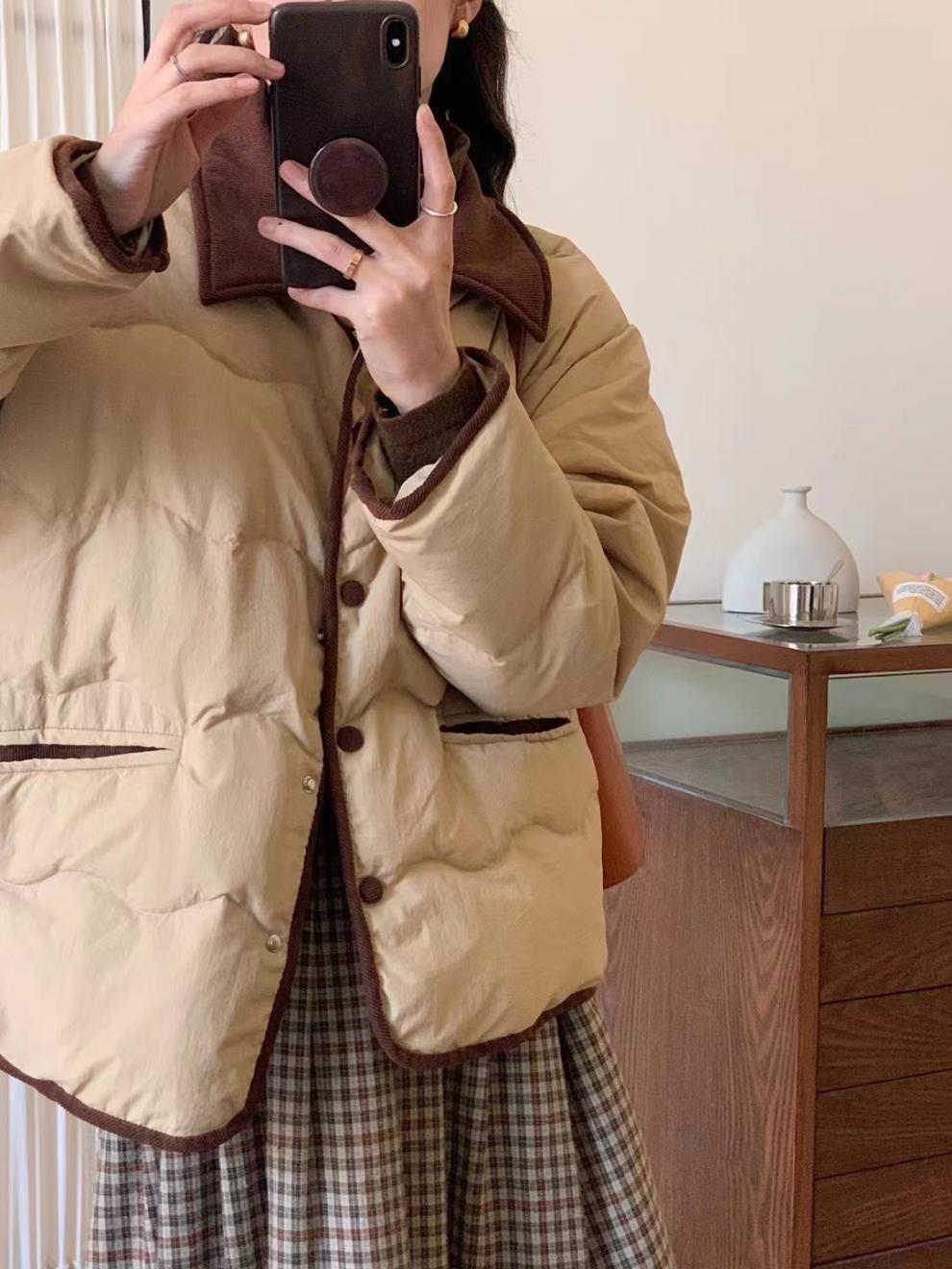 Lapel Dongdaemun light down cotton-padded jacket for women, short chanel-style cotton-padded jacket, casual coat for winter pic 30