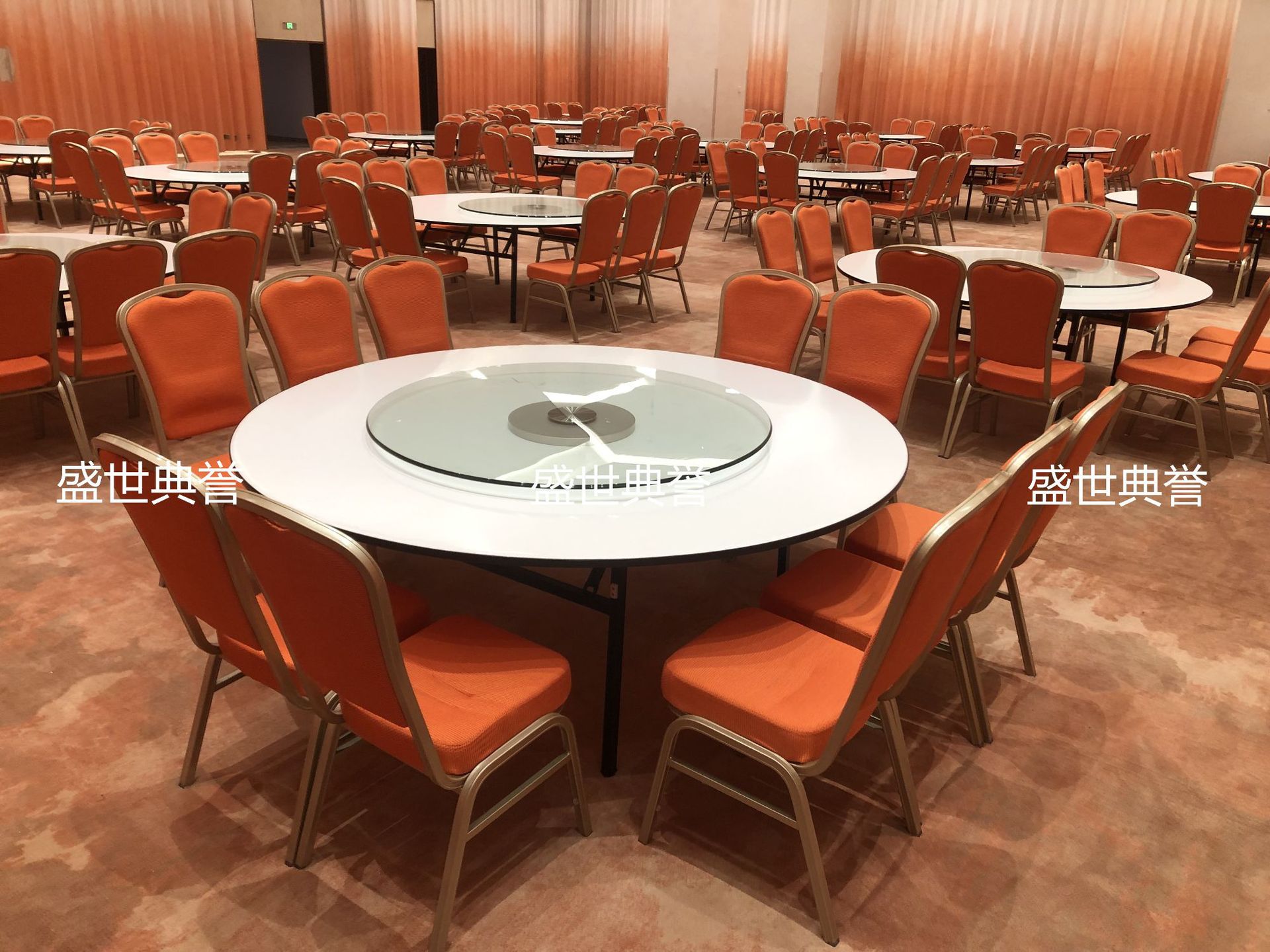 Wenzhou five-star hotel banquet dining tables and chairs, banquet center aluminum alloy banquet chairs, wedding banquet hotel folding tables and chairs pic 21