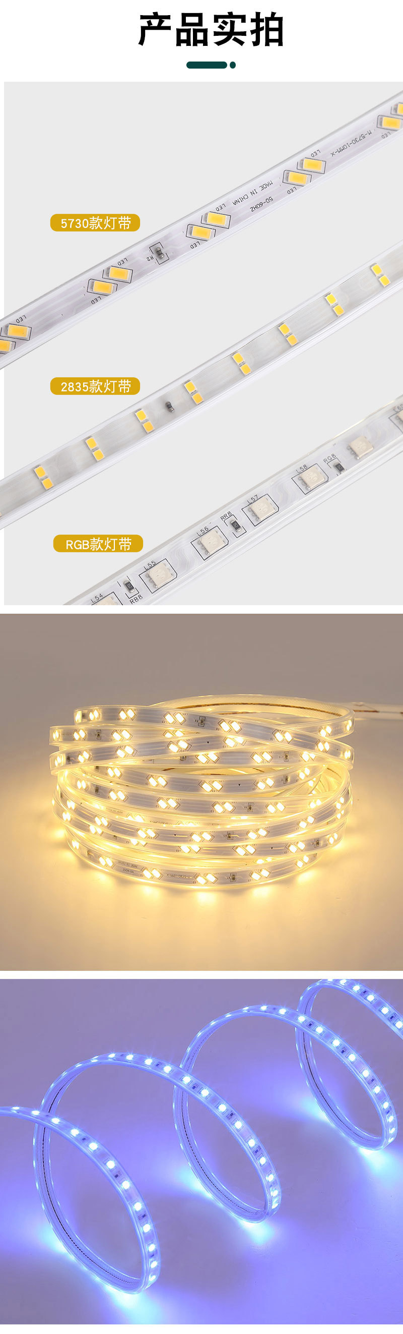 Direct supply of 5730 outdoor waterproof high-voltage 220V color-changing silicone decorative light strips for home engineering pic 8