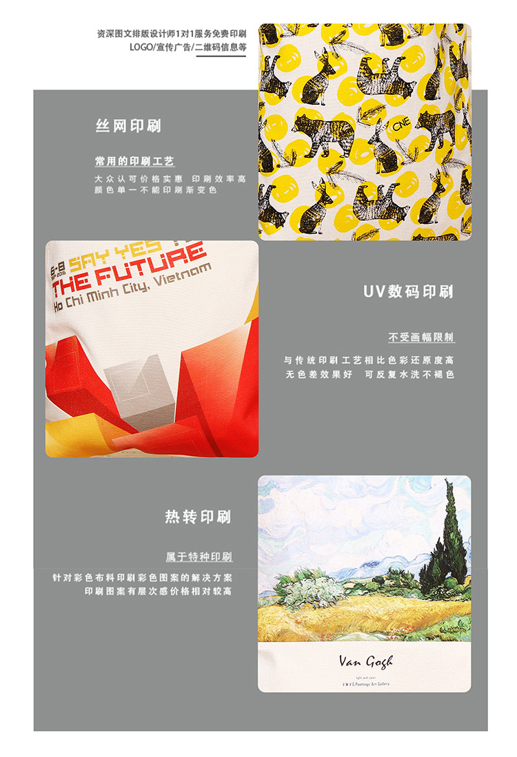 Fashionable printed canvas bags, custom-made hand-held shopping bags, eco-friendly advertisements, drawstring double-shoulder backpacks, cotton bags pic 9