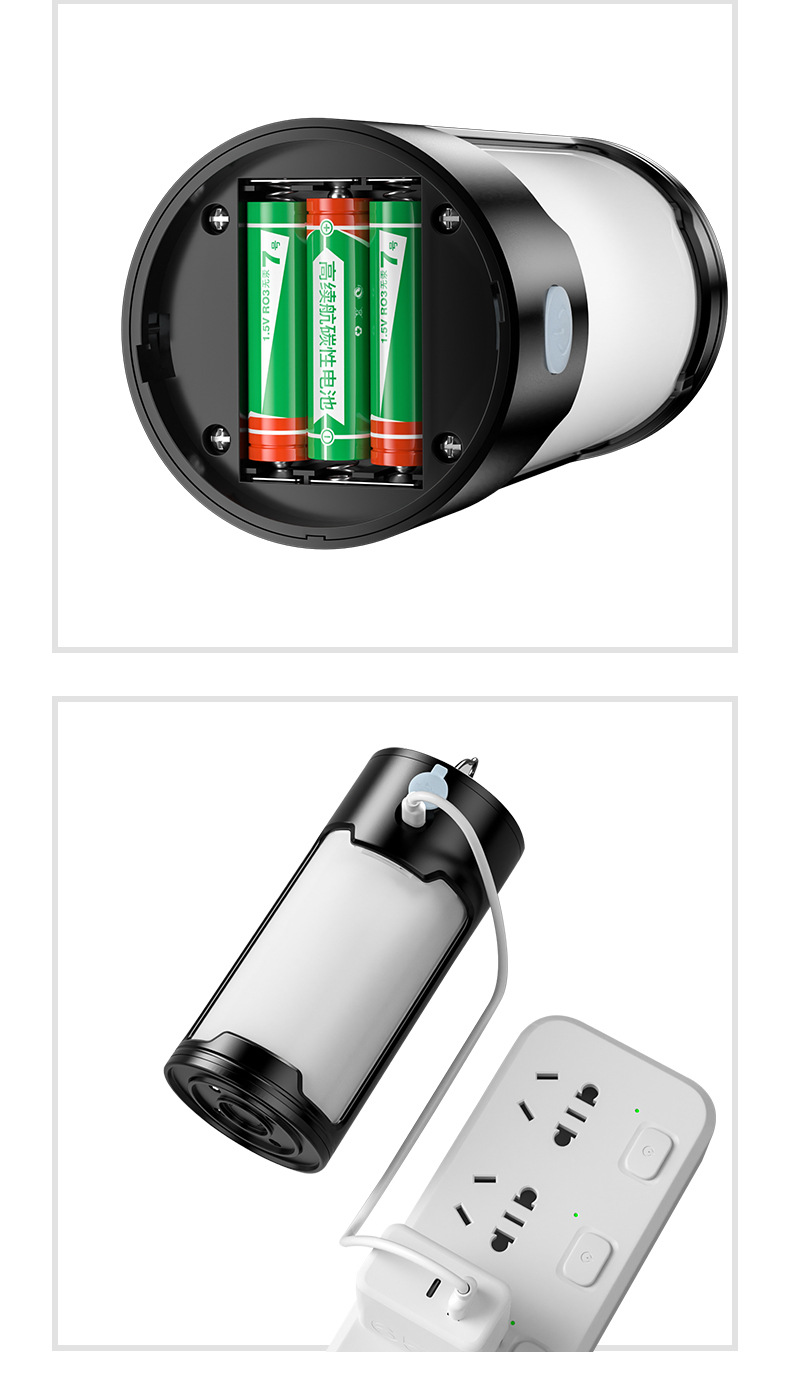 Cross-border outdoor multi-functional camping lamp, No. 7 battery USB charging camp tent lamp, portable LED camping lamp pic 10