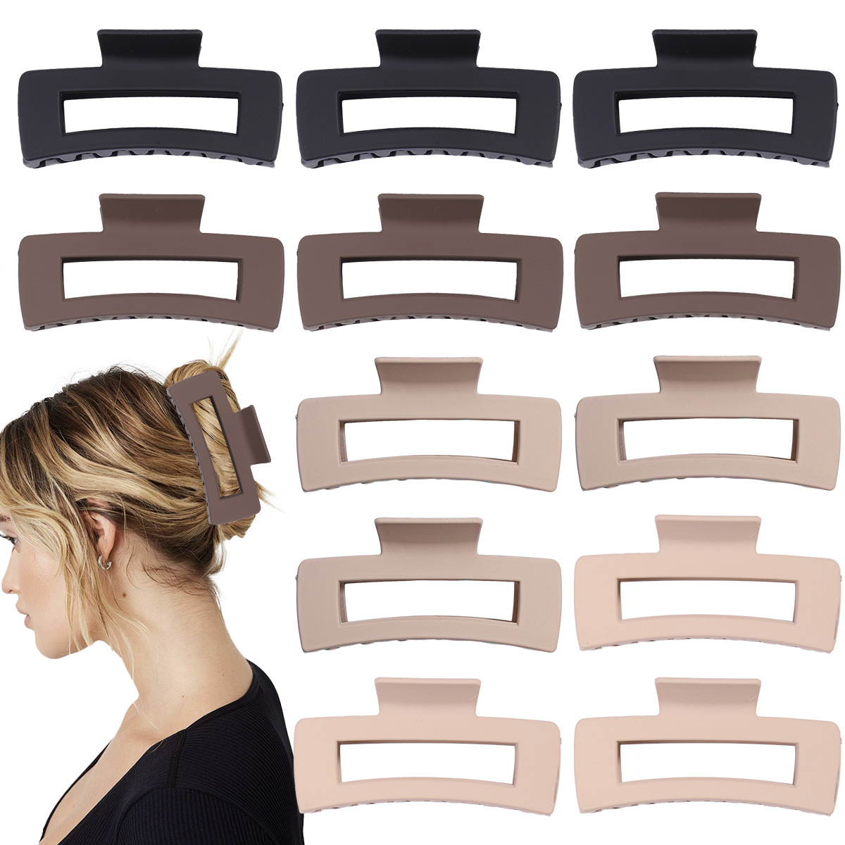 跨境新款拉丝鎏金鸡蛋花抓夹小号紫荆花编发碎发夹高级感金丝发饰详情6