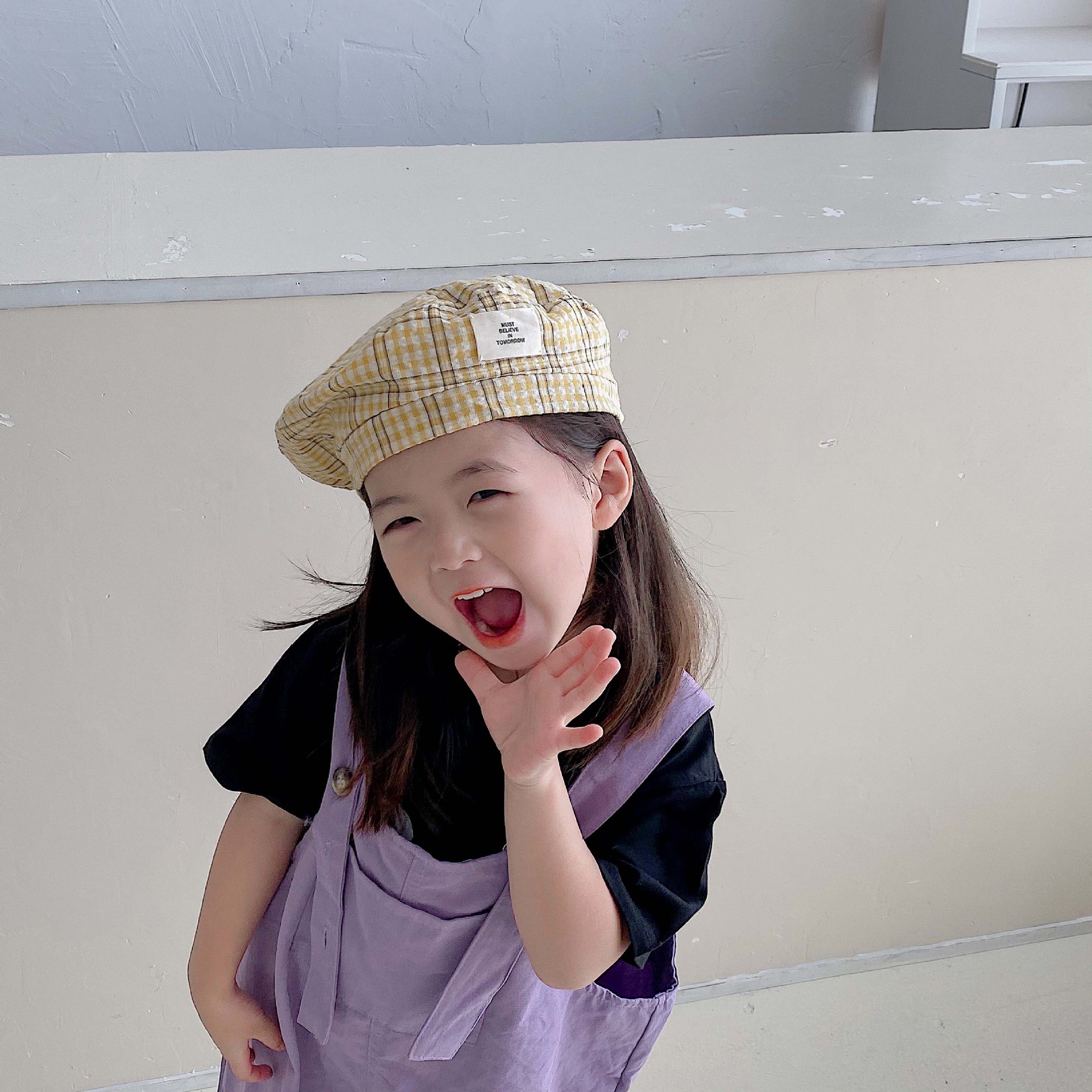 Sombrero de bebé otoño sur primavera verano boina coreana versión de moda ins viento niña pintora sombrero trendy cuadros boina para niños pic 18