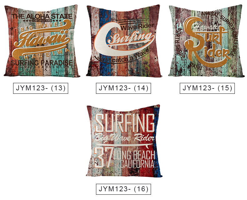Custom-made linen pillowcases, retro-style letter-printed cushion covers, sofa pillows and home products pic 3