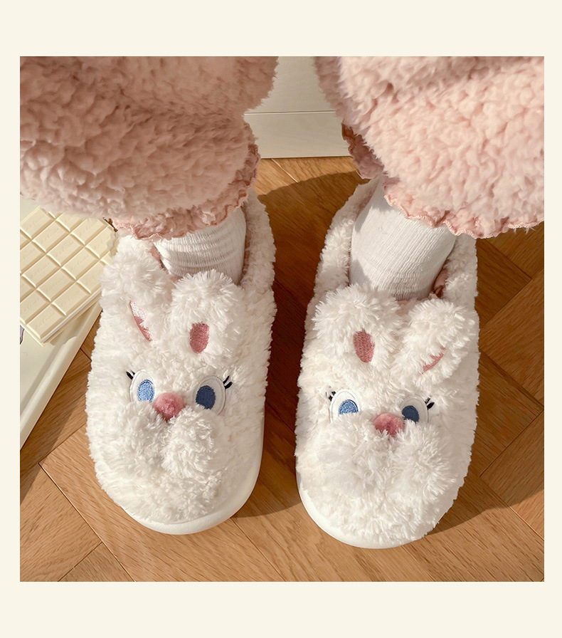 棉拖鞋女孩冬季可爱兔子棉拖居家室内保暖防滑包跟踩屎感棉拖女冬详情13