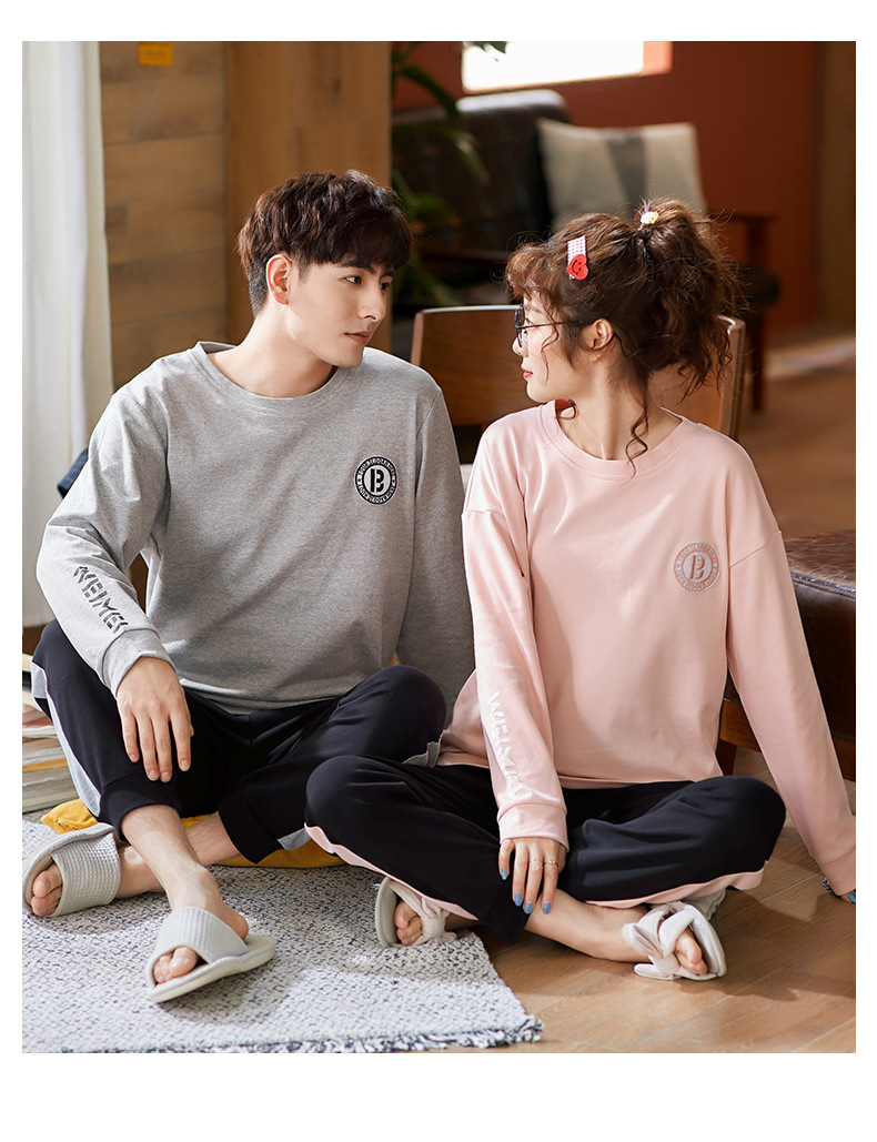 品牌情侣睡衣女长袖纯棉冬季新款韩版男士大码秋冬全棉家居服套装详情65