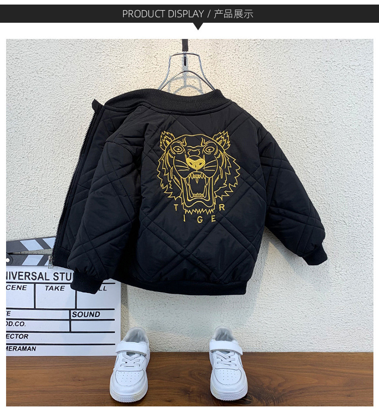 Niños chaquetas ligeras niños guapo otoño 2022 nuevo bebé vestido de béisbol otoño invierno engrosado algodón pic 8