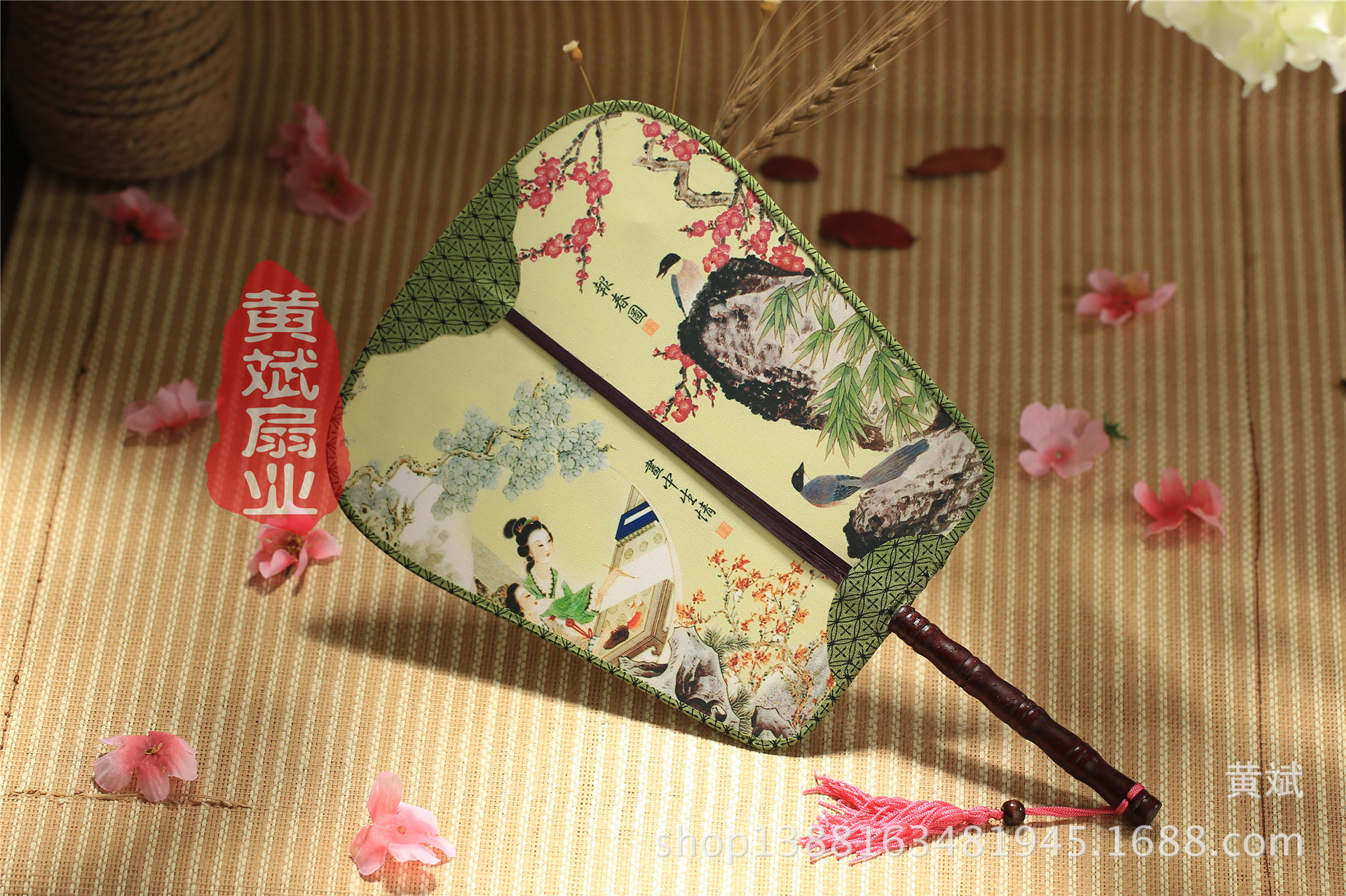 古典宫扇*古典舞蹈扇子*高级双面真丝宫扇*红楼梦*团扇*工艺扇详情3