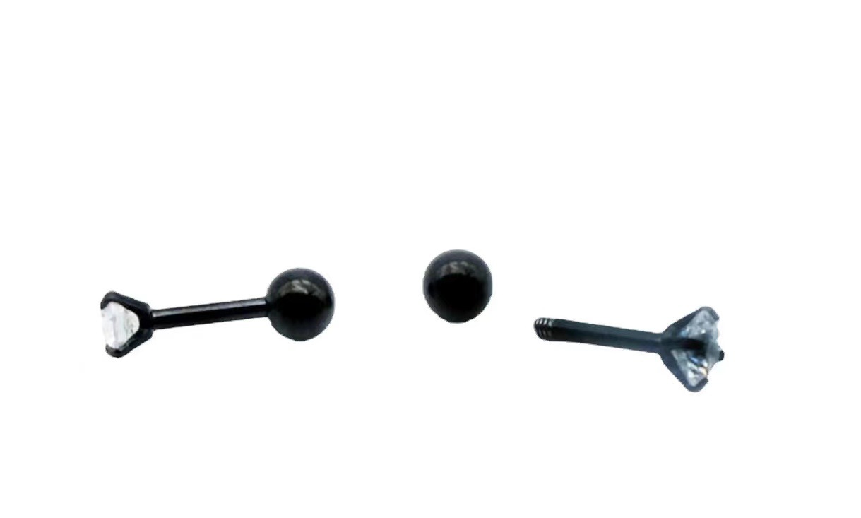 韩版金属螺纹时尚4爪锆石钛钢简约个性耳饰耳钉耳骨钉饰男女通用详情9