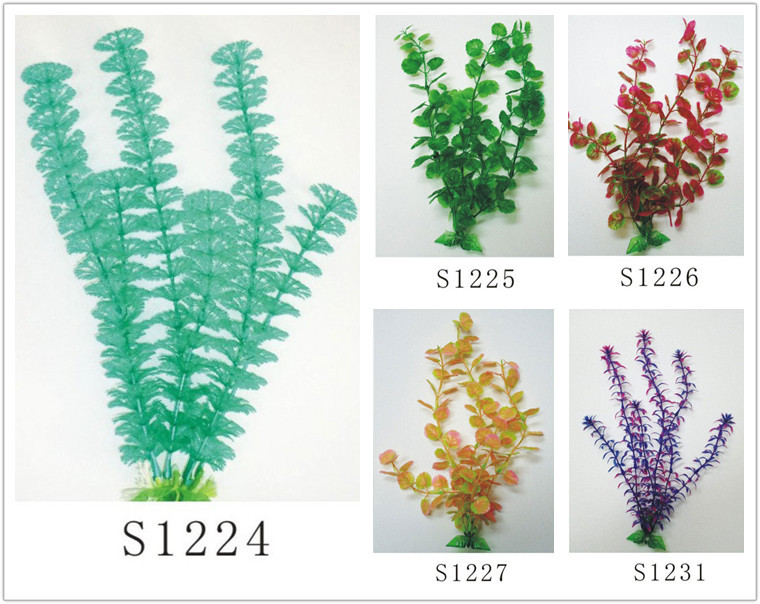 鱼缸仿真塑料小号水草 水族箱装饰塑料草 可定做外贸出口塑料小草详情28
