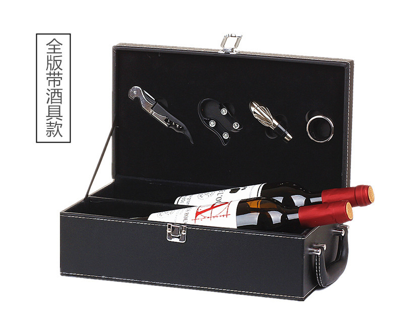 Classic double-bottle red wine box packaging, small double-bottle wine gift box, fashionable wine packaging box pic 18