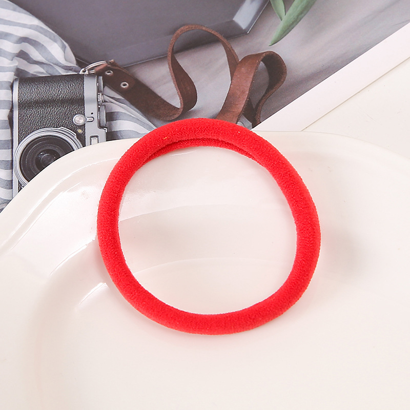Wholesale of large colored towel loops, seamless adult rubber bands, high-elasticity ponytail tie, hair bands, headwear and hair ties pic 27