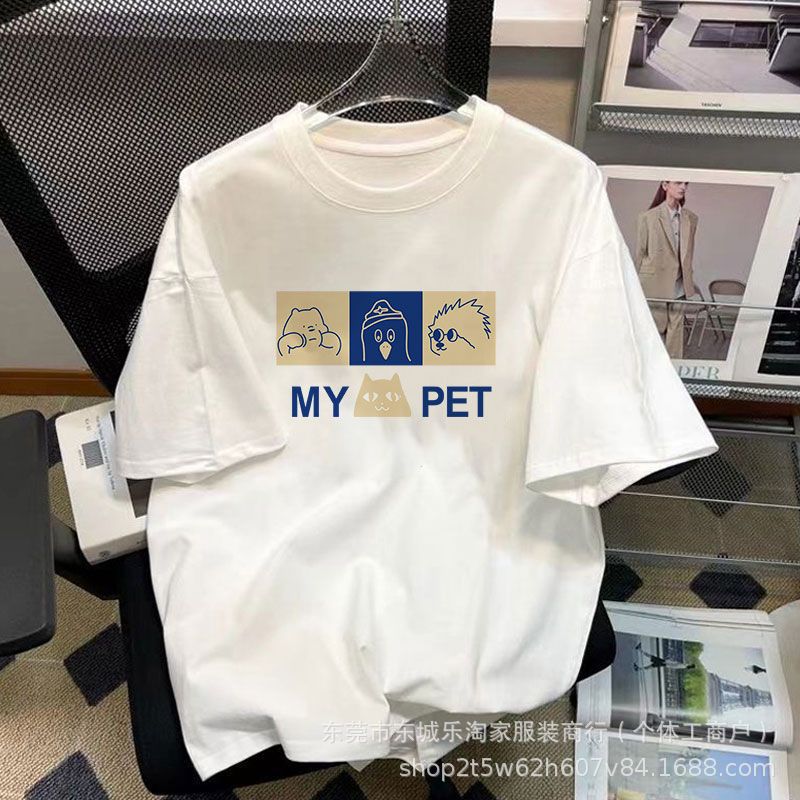 十三行女装短袖韩版宽松T恤卡通印花校园学生上衣女生短T直播批发详情24