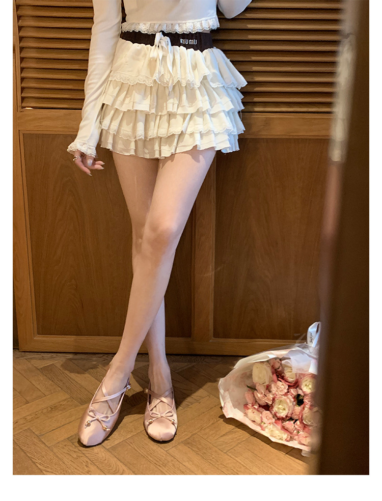 羊皮版~葡萄妈同款少女蝴蝶结交叉带芭蕾舞鞋平底玛丽珍鞋女单鞋详情29