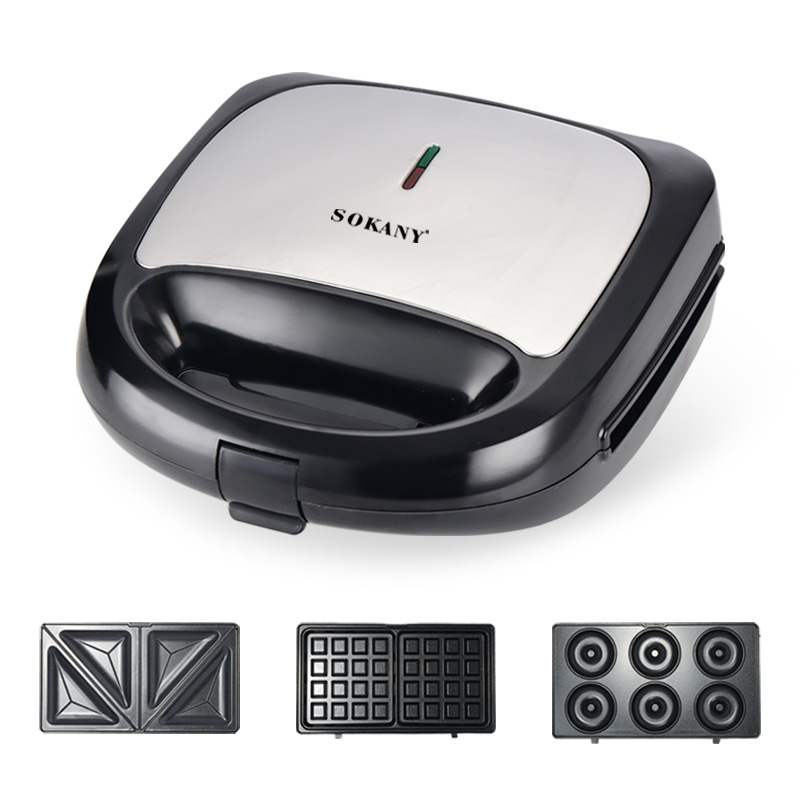 Cross-border SOKANY902 multi-functional sandwich maker, a 3-in-1 waffle donut sandwich roaster for home use pic 5