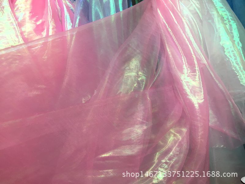 Polyester fabric, flat seven-color yarn, laser fabric, clothing, hair accessories, puffy skirt, background shooting, headscarf, net, gauze fabric pic 10