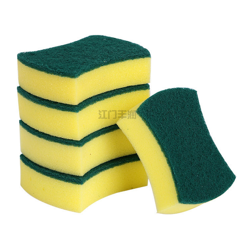 Wholesale waist-shaped high-density impregnated rubber and sand-containing double-sided dishwashing sponges, scrubbing POTS, scouring pads and cleaning sponge blocks from the manufacturer pic 16