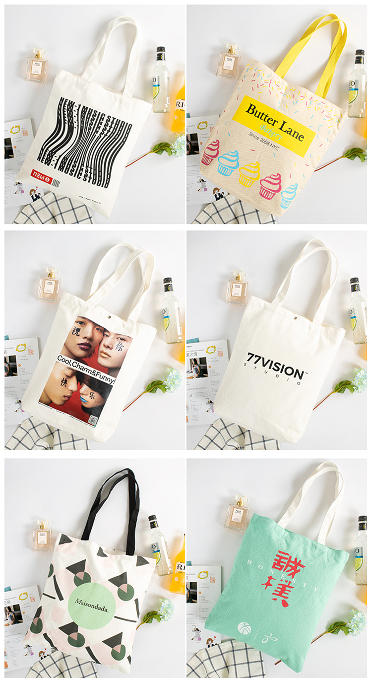 Fashionable printed canvas bags, custom-made hand-held shopping bags, eco-friendly advertisements, drawstring double-shoulder backpacks, cotton bags pic 13