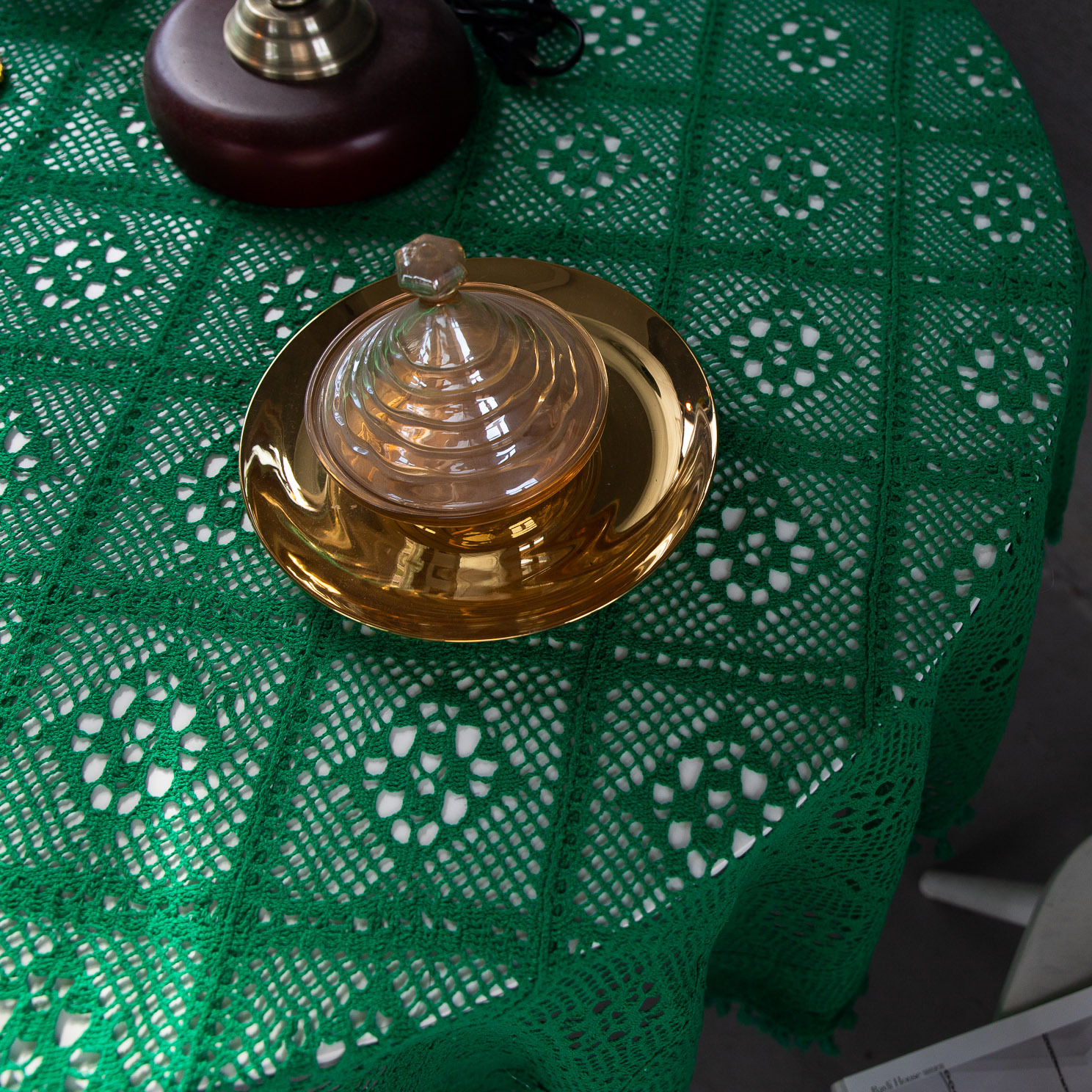 Korean hollowed-out crochet cotton thread woven tablecloths, square cultural art cross-border cover tablecloths, Taiwanese lace table MATS pic 26