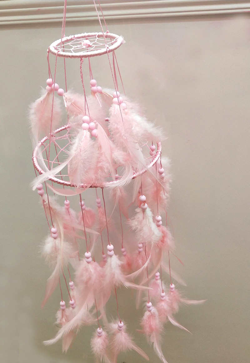 Factory wholesale pink double-disc dreamcatcher nets, home decoration dreamcatcher net pendants, creative wind chimes, dreamcatcher nets pic 20