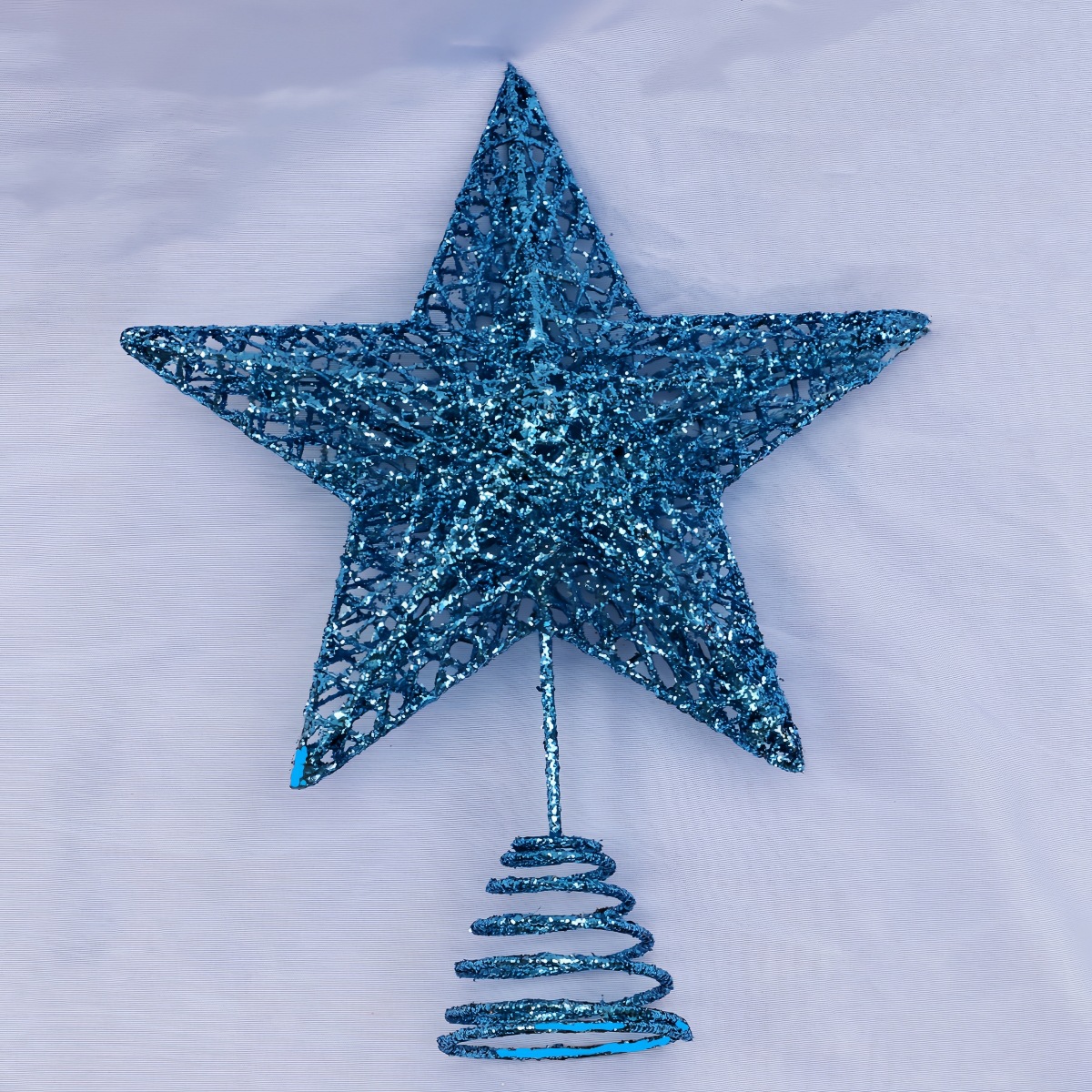 2025圣诞树顶星 铁艺发光带灯立体五角星 树顶星金粉圣诞树顶装饰详情10