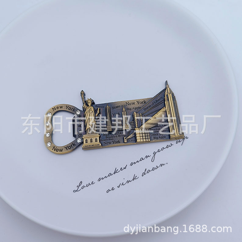 金属旅游纪念品美国旧金山纽约自由女神像复古便携式锌合金开瓶器详情6