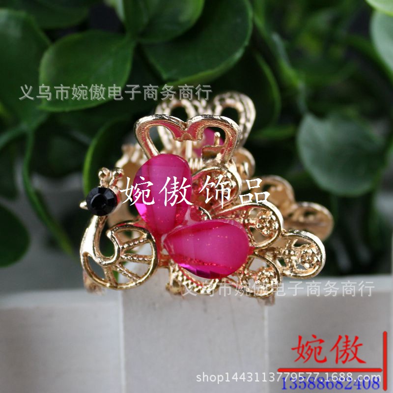 Alloy diamond-encrusted small claw clips, grab clips, hair clips, gold and silver, Yiwu two-yuan store small commodity headwear wholesale pic 25