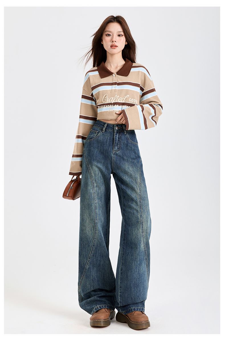 The new fashion trend of jeans for women in 2025: high-waisted, slimming, retro and beautiful, dollar style, straight leg, wide legs pic 15