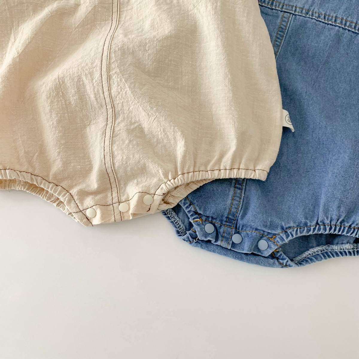 夏季韩国婴儿宝宝牛仔小熊背带哈衣男女小孩童装包屁衣洋气爬爬服详情12