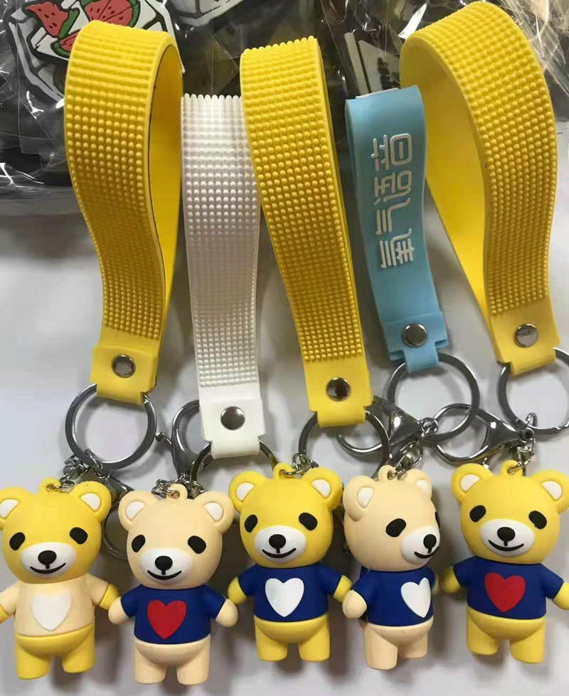 PVC soft rubber keychain small pendant doll wholesale, car keychain hanging decoration, cute panda cartoon keychain pic 18