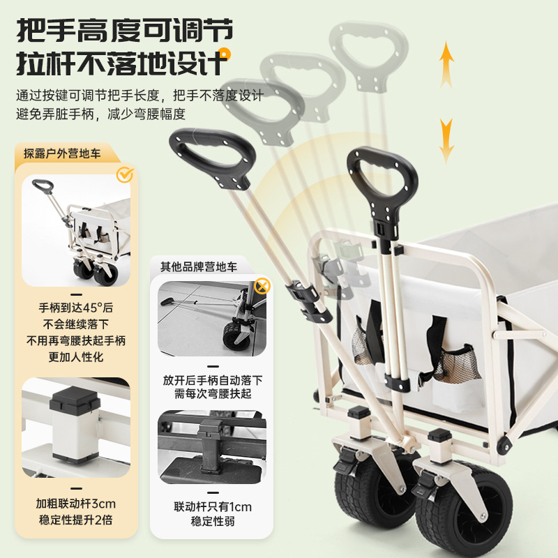 Yiduo factory direct supply camping vehicle, outdoor picnic folding storage campsite vehicle, portable rear door opening camping trolley pic 5