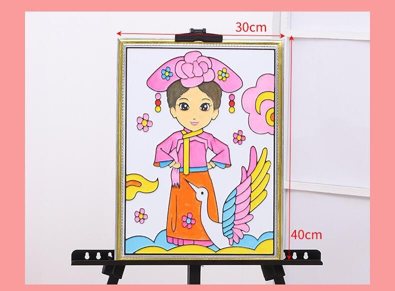 新款凹凸画立体浮雕画板DIY儿童涂鸦画填色广场夜市摆摊涂色画板详情17
