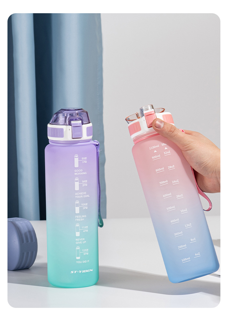 Yiben Huanxin Space Cup, a high-quality gradient plastic cup with scale, is a portable drinking water cup for outdoor sports pic 5