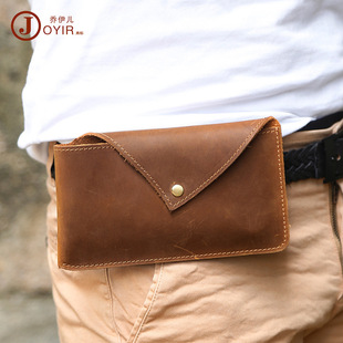 新品手机腰包疯马皮男包男士腰包户外运动穿皮带腰包跨境真皮腰包详情12