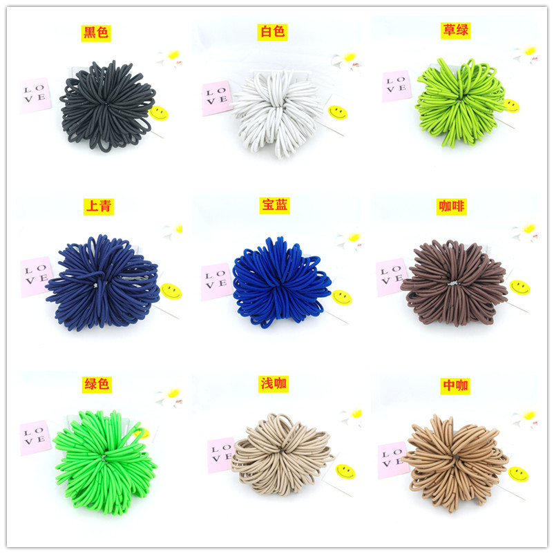 Wholesale of 4MM thick hair ties, colorful high-elasticity hair ties, rubber bands, basic hair bands and hair accessories from Europe and America pic 32