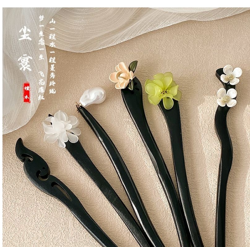 Sandalwood hairpin for women, new Chinese-style wooden hairpin, ancient style and high-end feel, wooden hair bun hairpin, simple and modern style hair hairpin pic 4