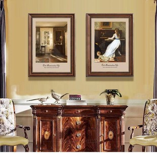 American-style entrance foyer hanging paintings, modern art, European-style vertical corridor and passageway decorative paintings, grand murals, large size pic 8