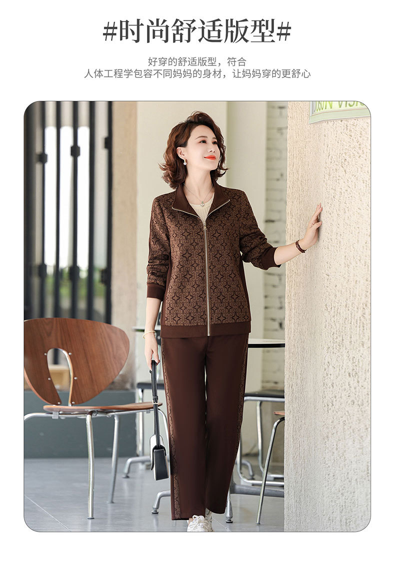 Madre de edad media otoño traje 2024 nuevo medio y viejo mujer otoño chaqueta casual abrigos moda ropa deportiva pic 24