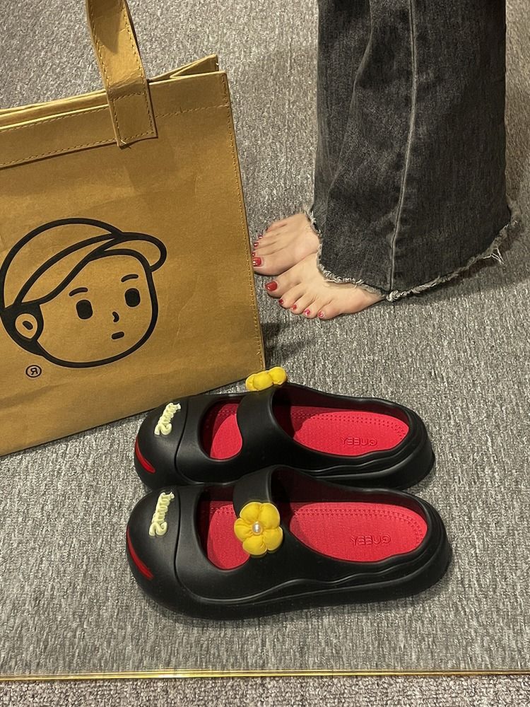 开口笑半包半拖鞋女士2023夏季新款时尚百搭可爱学生厚底凉拖鞋女详情7
