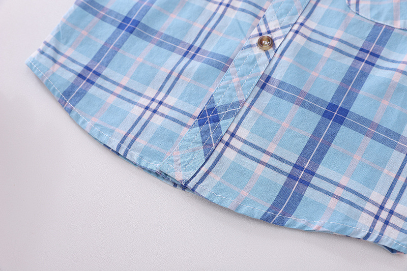New Spring/Summer 2023 Boys' long-sleeved shirt, pure cotton thin children's top, children's clothing, baby checkered shirt pic 17